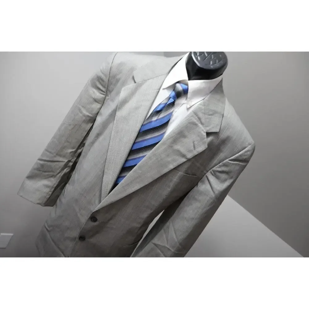 Jhane Barnes Wool Plaid Pleated 2 Button Suit Pants Jacket‎ Mens 40 x 31 44 L